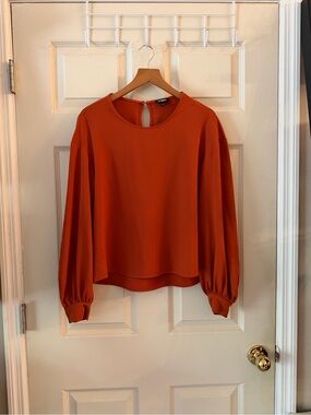 Express Rust Balloon-Sleeve Blouse